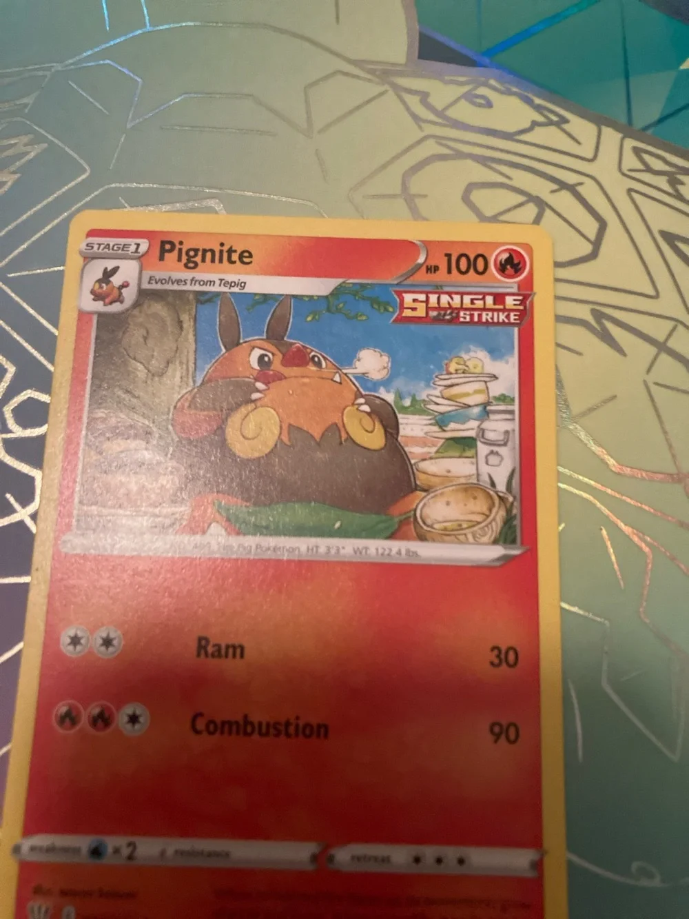 Pokemon Pignite Card - Red and Yellow Fire Stage 1 Trading Card